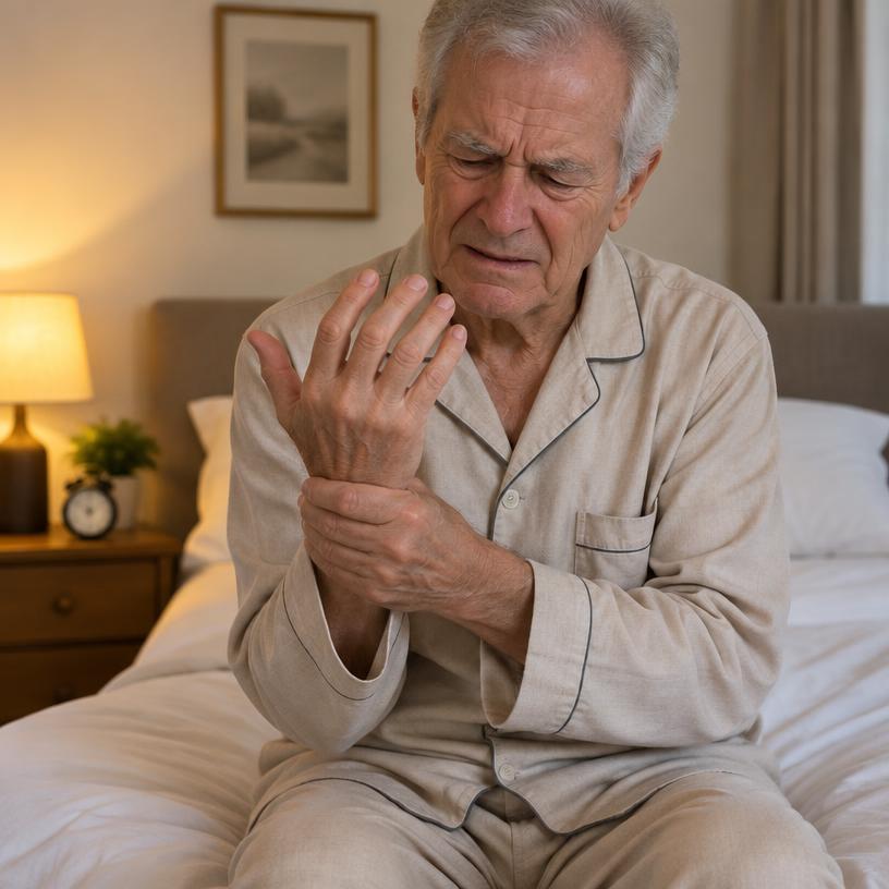 Older man with hand pain